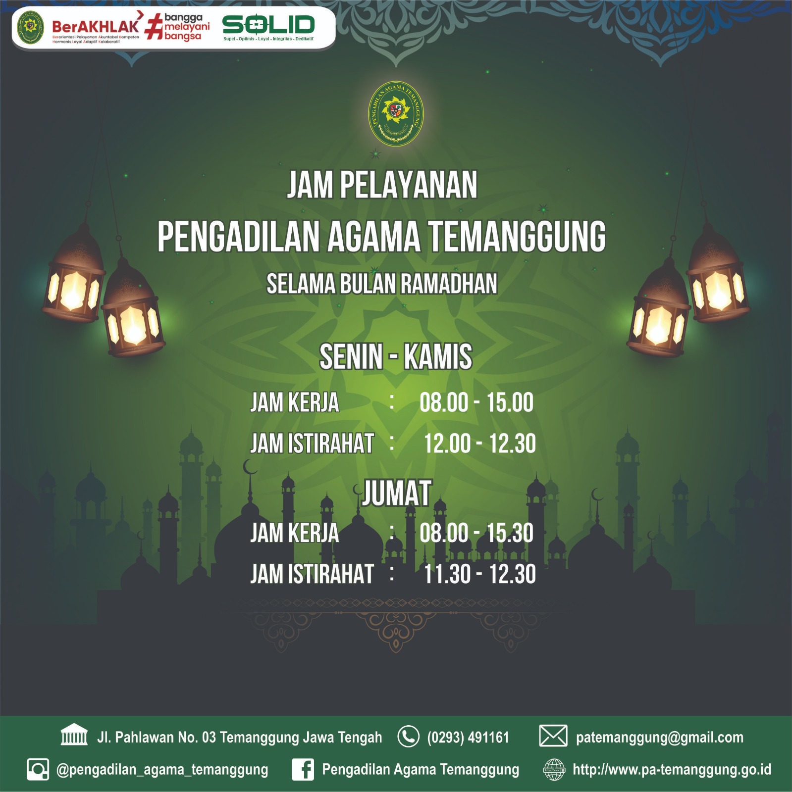 Jam Pelayanan Ramadhan